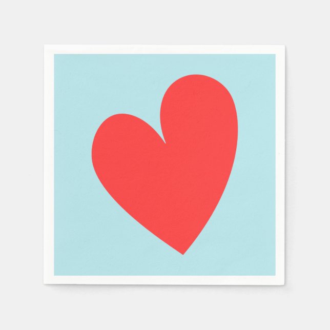 Pink and Blue Valentine's Day Heart  Napkin (Front)