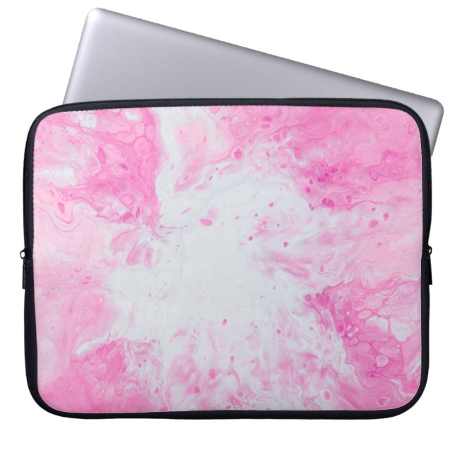 Pink and blue water surface laptop sleeve (Front)