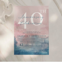 pink and blue watercolor 40th anniversary