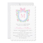 Pink and Blue Watercolor Crest Baby Shower