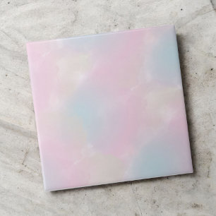 Pink and Blue Watercolor Elegant Abstract Accent  Tile