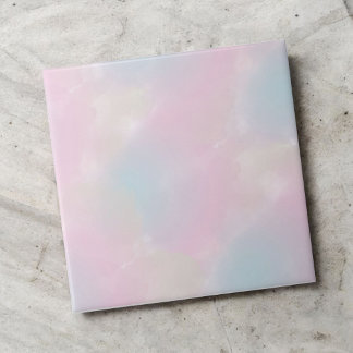 Pink and Blue Watercolor Elegant Abstract Accent Tile