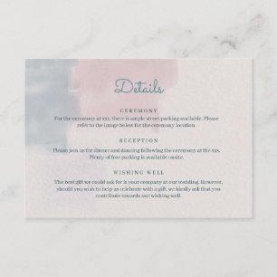 Pink and Blue watercolor Enclosure Card