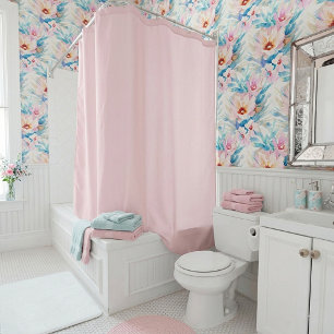 Pink and blue watercolor floral wallpaper