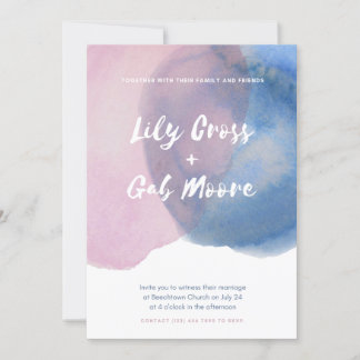 Pink and Blue Watercolor Invite