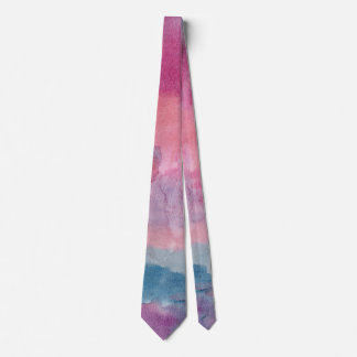 Pink and Blue Watercolor Tie