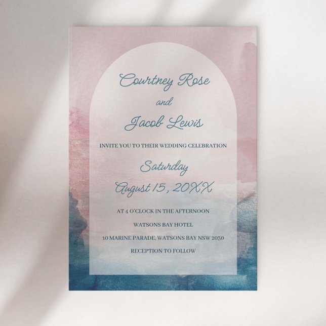 Pink and Blue watercolour arch Invitation (Creator Uploaded)