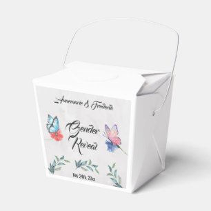Pink and Blue Watercolour Paper Napkin Favour Box