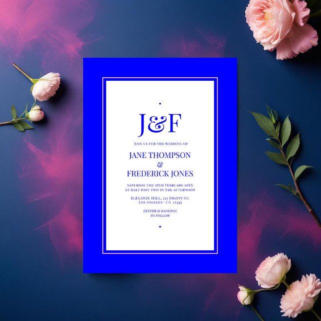 Pink and Blue Wedding Invitation (Pink and Blue Wedding)