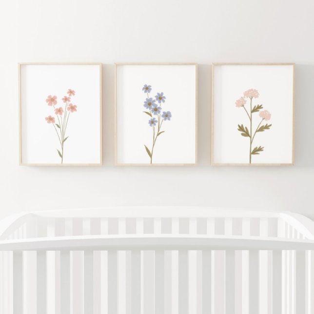 Pink and Blue Wildflower Girl Nursery Decor (Creator Uploaded)