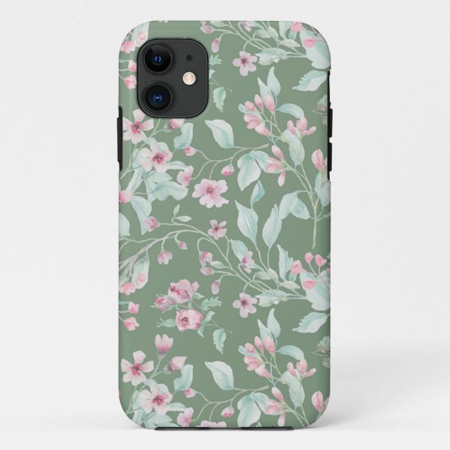 Pink and blush floral pattern  Case-Mate iPhone ca Case (Back)