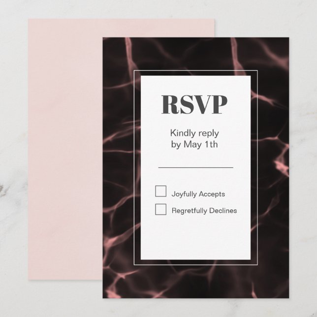 Pink and Blush Marbled Theme Invitation (Front/Back)