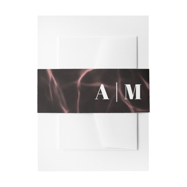 Pink and Blush Marbled Theme Invitation Belly Band (Front Example)