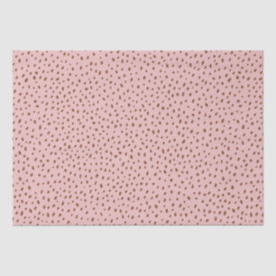 Pink and Boho Terracotta Brown Dots Baby Shower Tissue Paper