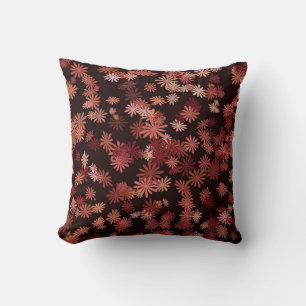 Pink And Bronze Daisies Cushion
