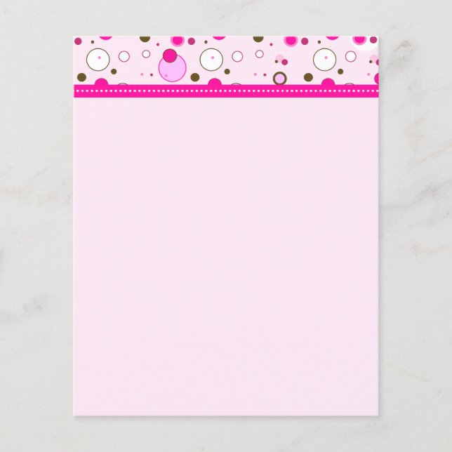 Pink and Brown Circles Stationery (Front)
