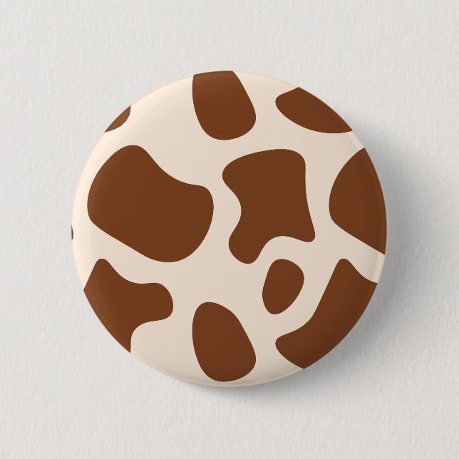 Pink and Brown Cow Print 6 Cm Round Badge (Front)