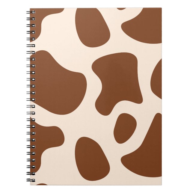Pink and Brown Cow Print Notebook (Front)