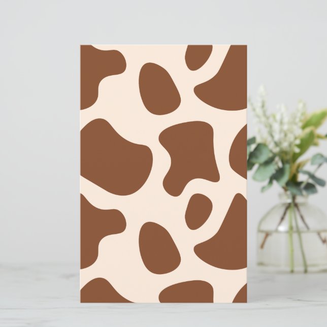 Pink and Brown Cow Print Scrapbook Paper (Standing Front)