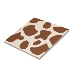 Pink and Brown Cow Print Tile