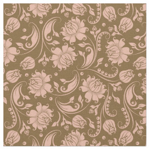 Pink and Brown Floral Pattern Fabric
