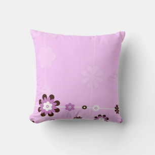 Pink and Brown Flower Custom Cotton Pillows