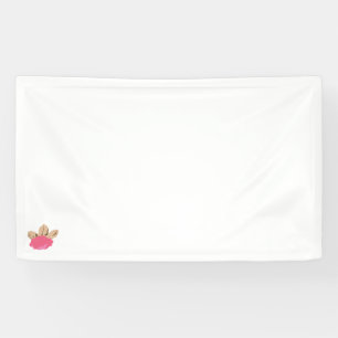 pink and brown illustration Vinyl Banner
