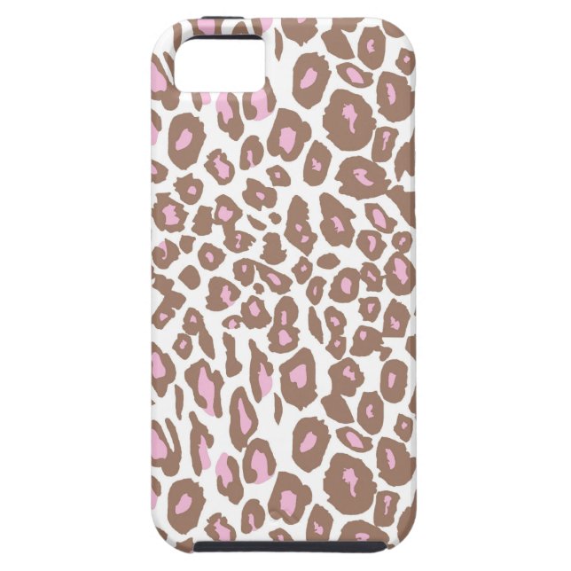 Pink and Brown Leopard Print Case-Mate iPhone Case (Back)