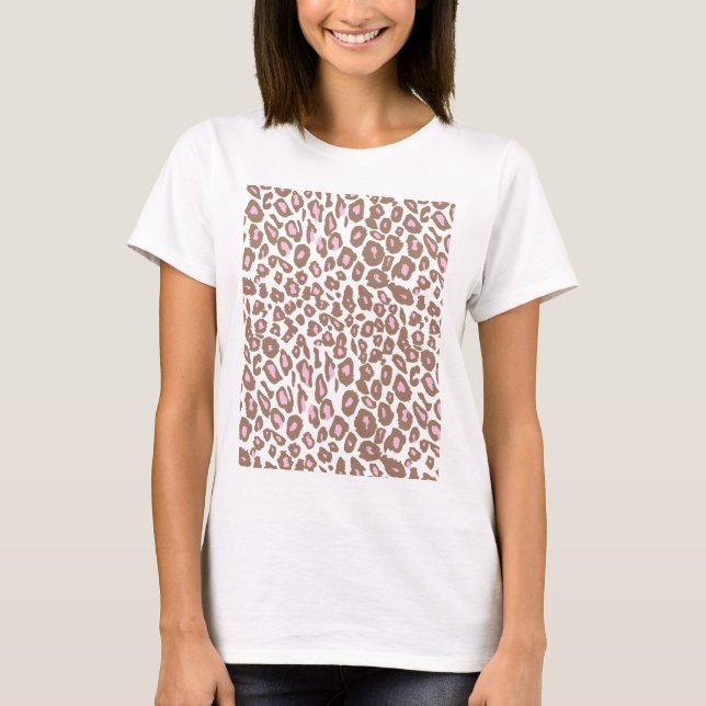Pink and Brown Leopard Print T-Shirt (Front)