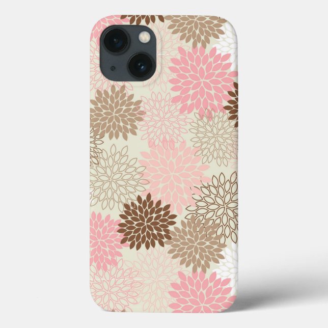 Pink And Brown Mum Pattern Case-Mate iPhone Case (Back)