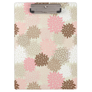 Pink And Brown Mum Pattern Clipboard