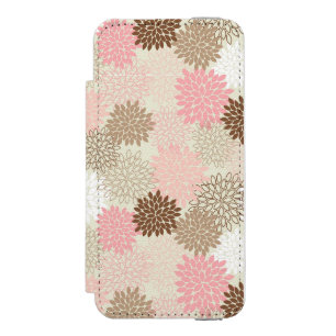 Pink And Brown Mum Pattern Incipio Watson™ iPhone 5 Wallet Case