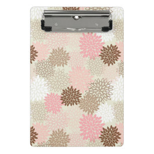 Pink And Brown Mum Pattern Mini Clipboard