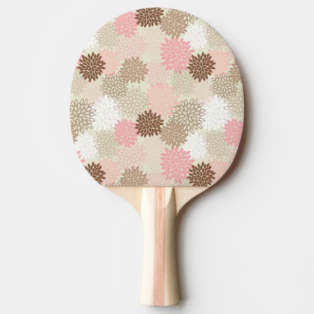Pink And Brown Mum Pattern Ping Pong Paddle (Front)