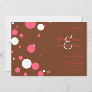 Pink and Brown Polka Dot Wedding Invitation