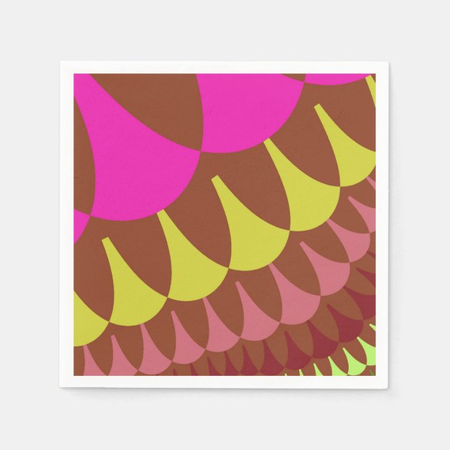 Pink and Brown Scales Napkin (Front)