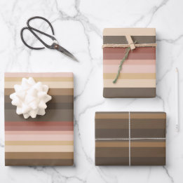 Pink And Brown Stripe Wrapping Paper Sheet