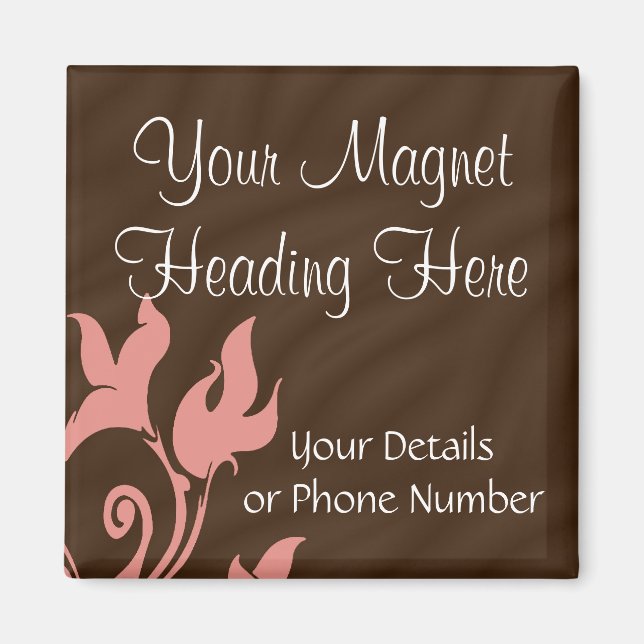 Pink and Brown Swirl Magnet (Front)