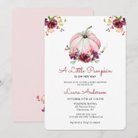 Pink and Burgundy Floral Pumpkin Baby Shower