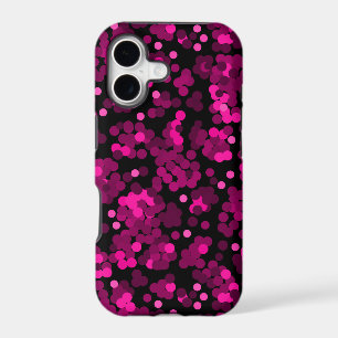 Pink and burgundy polka dot confetti pattern