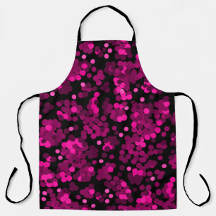 Pink and burgundy polka dot confetti pattern apron