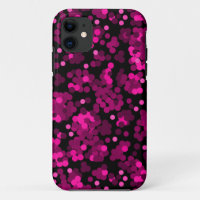 Pink and burgundy polka dot confetti pattern