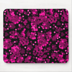 Pink and burgundy polka dot confetti pattern mouse pad
