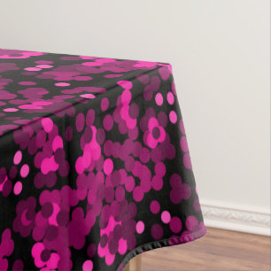Pink and burgundy polka dot confetti pattern tablecloth