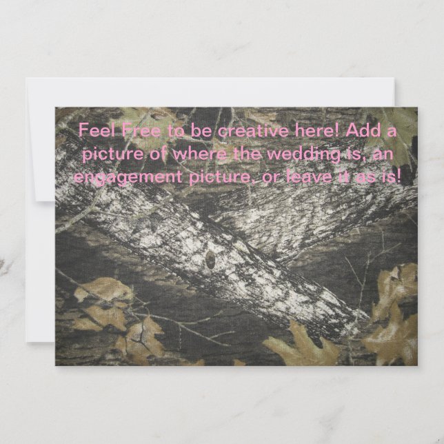 Pink and Camo Invitation (Front)