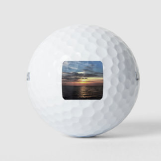 Pink and Cerulean Blue Artistic Ocean Sunrise Golf Balls