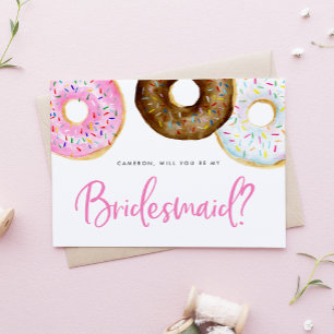 Pink and Chocolate Doughnuts Be My Bridesmaid