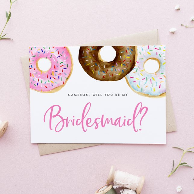Pink and Chocolate Doughnuts Be My Bridesmaid (Creator Uploaded)