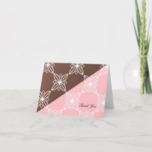 Pink and Chocolate Modern Thank You Card