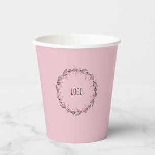 pink and circle design paper cup